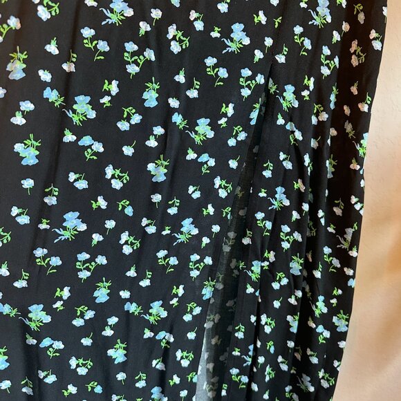 ASOS Design Blue Floral Polka Dot Midi Skirt – Size 8 – Side Slit - Picture 3 of 3